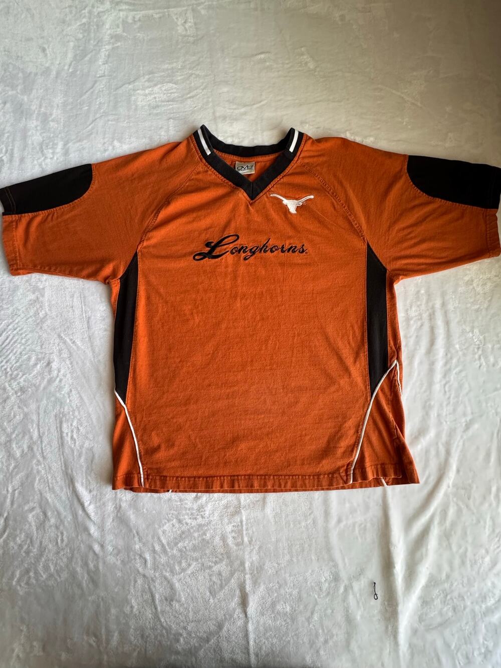 Vintage OVB Texas Longhorns V-Neck Embroidered Shirt Burnt Orange Y2K Mens XL